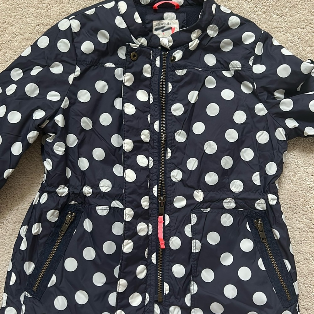 Crewcuts | navy white polka dots fleece jacket coat | 8 - Picture 3 of 7